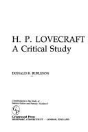 Cover of: H.P. Lovecraft, a critical study by Donald R. Burleson