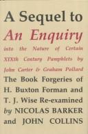 Cover of: An enquiry into the nature of certain nineteenth century pamphlets: with an epilogue