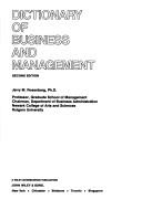 Cover of: Dictionary of business and management by Jerry Martin Rosenberg