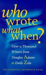Cover of: Who wrote what when?