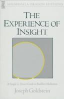 Cover of: The experience of insight by Goldstein, Joseph