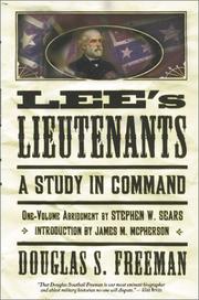 Cover of: Lee's Lieutenants: A Study in Command