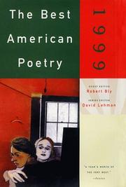 Cover of: The Best American Poetry 1999 by David Lehman