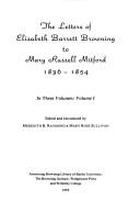 Cover of: The letters of Elizabeth Barrett Browning to Mary Russell Mitford, 1836-1854