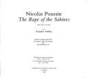 Nicolas Poussin, The rape of the Sabines by Avigdor Arikha
