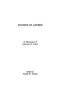 Cover of: Studies of Azorín
