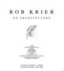 Rob Krier on architecture by Rob Krier