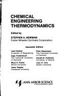 Cover of: Chemical engineering thermodynamics