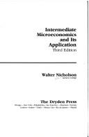 Cover of: Intermediate microeconomics and its application by Walter Nicholson