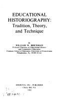 Educational historiography by William W. Brickman