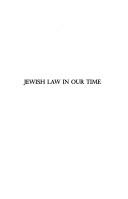 Cover of: Jewish law in our time