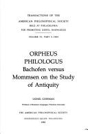 Cover of: Orpheus philologus by Lionel Gossman
