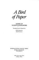 Cover of: A bird of paper: poems of Vicente Aleixandre