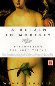 Cover of: A RETURN TO MODESTY by Wendy Shalit, Wendy Shalit