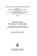 Cover of: Das Nichtwissen bei Erasmus von Rotterdam: zum philosophischen und theologischen Erkennen in der geistigen Entwicklung eines christlichen Humanisten
