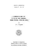 Cover of: A comparative word list of the Rai Coast languages, Madang Province, Papua New Guinea