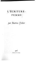 Cover of: L' Ecriture-femme