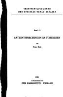 Cover of: Satzentsprechungen im Finnischen