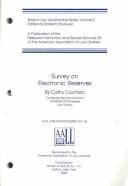 Survey on electronic reserves by Cathy Cochran