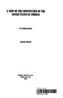 Cover of: A view of the Constitution of the United States of America by Rawle, William, Rawle, William