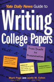 Cover of: Yale daily news guide to writing college papers by Justin M. Cohen