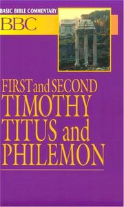 Cover of: Basic Bible Commentary First and Second Timothy, Titus and Philemon Volume 26 (Basic Bible Commentary)