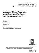 Cover of: Advanced signal processing algorithms, architectures, and implementations X: 2-4 August 2000, San Diego, [California] USA