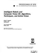 Cover of: Intelligent robots and computer vision XX: algorithms, techniques, and active vision : 29-31 October, 2001, Newton [Massachusetts] USA