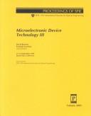 Cover of Microelectronic device technology III