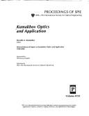 Cover of: Kumakhov optics and applications: selected research papers on Kumakhov optics and application 1998-2000