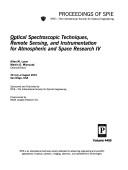 Cover of: Optical spectroscopic techniques, remote sensing, and instrumentation for atmospheric and space research IV: 30 July-2 August 2001, San Diego, USA