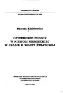 Cover of: Oficerowie polscy w niewoli niemieckiej w czasie II Wojny Światowej