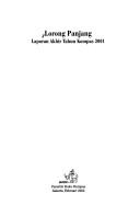 Cover of: Lorong panjang: laporan akhir tahun Kompas 2001.