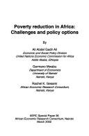 Cover of: Poverty reduction in Africa: challenges and policy options
