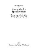 Cover of: Armenische Sprichwörter: vordegh hats, ajndegh gats! Vordegh kini, ajndegh kni!