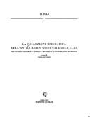 Cover of: La collezione epigrafica dell'Antiquarium comunale del Celio: inventario generale, inediti, revisioni, contributi al riordino