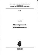 Cover of: Minimalgrammatik by Cora Dietl