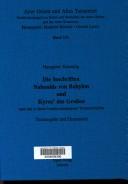 Die Inschriften Nabonids von Babylon und Kyros' des Grossen samt den in ihrem Umfeld entstandenen Tendenzschriften by Hanspeter Schaudig