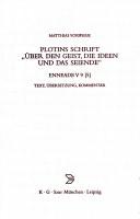 Cover of: Plotins Schrift "Über den Geist, die Ideen und das Seiende": Enneade V 9 (5) : Text, Übersetzung, Kommentar