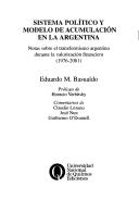 Cover of: Sistema político y modelo de acumulación en la Argentina: notas sobre el transformismo argentino durante la valorización financiera, 1946-2001