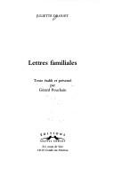 Cover of: Lettres familiales