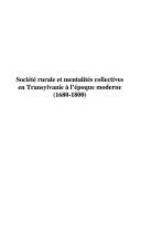 Cover of: Société rurale et mentalités collectives en Transylvanie à l'époque moderne (1680-1800) by Toader Nicoară, Toader Nicoară