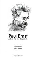Cover of: Paul Ernst: Aussenseiter und Zeitgenosse