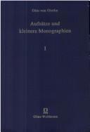 Cover of: Aufsätze und kleinere Monographien by Otto Friedrich von Gierke