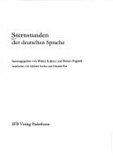 Cover of: Sternstunden der deutschen Sprache