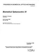 Cover of: Biomedical optoacoustics III: 20-21 January 2002, San Jose, USA