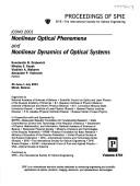 Cover of: ICONO 2001: Nonlinear optical phenomena and Nonlinear dynamics of optical systems : 26 June-1 July 2001, Minsk, Belarus