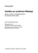 Schriften zur nordischen Philologie by Oskar Bandle