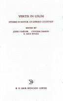 Cover of: Vertis in usum: studies in honor of Edward Courtney