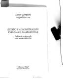 Cover of: Estado y administración pública en la Argentina: análisis de su desarrollo en el período, 1880-1916